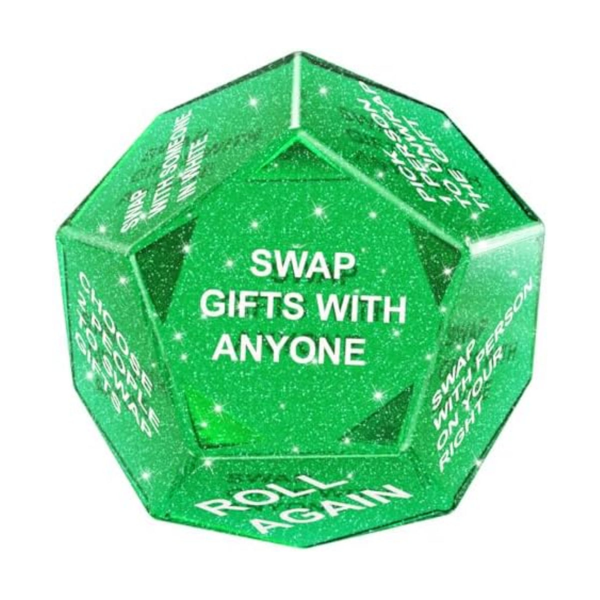 Santa Swap Gift Exchange Dice, Xmas Stocking Stuffers 2025, Snowflake Exchange Game, 12 Sided Dice for Holiday Parties, Family Gatherings & Office Events with Themed Gameplay Actions