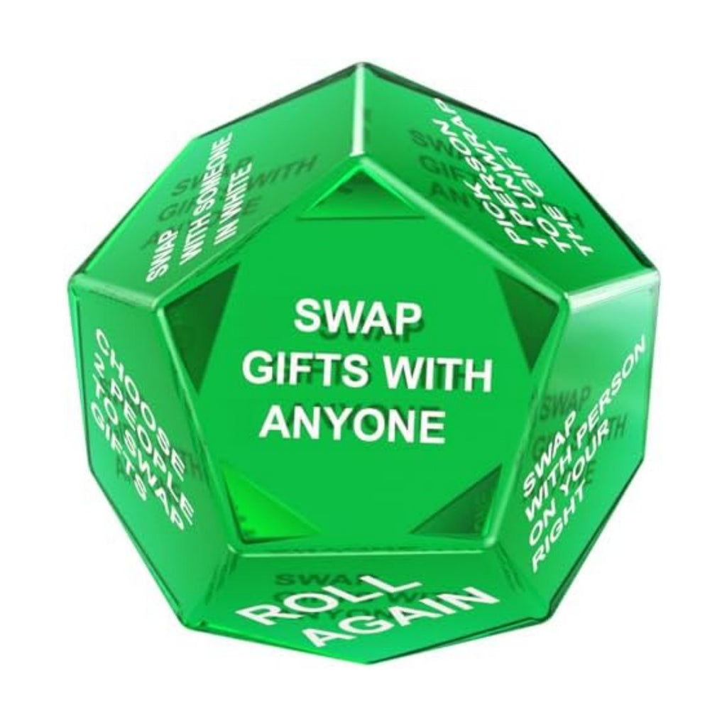 Santa Swap Gift Exchange Dice, Xmas Stocking Stuffers 2025, Exchange Game, 12 Sided Dice for Holiday Parties, Family Gatherings & Office Events with Themed Gameplay Actions