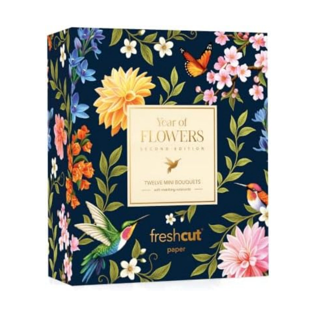 Freshcut Paper Year of Flowers Boxed Set of 12, 2nd Edition