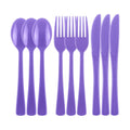 Kochorie 300 Pieces Purple Plastic Silverware, Disposable Plastic Utensils, Heavy Duty Cutlery Set Heavyweight Flatware Includes Spoons Forks Knives for Birthday Party Prom Night Wedding Dinner
