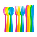 Kochorie 300 Pieces Rainbow Plastic Silverware Disposable Colorful Utensils