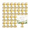 Kathfly 12 Pcs Wedding Table Number Holders Metal Gold Place Card Holder