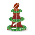 Football Cupcake Stand Decorations, 3 Tier Sports Football Cupcake Stand DIY Cake Stand Holder Tower Cardboard Dessert Serving Cookie Tray Holder for Sports Football Theme Birthday Party Decorations