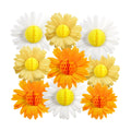 Paper Jazz 9pcs Daisy Paper Flower Decorations, White Yellow Orange Honeycomb Hanging Decor, Spring Party Celling Sign Boho Happy Birthday Supplies for Garden Classroom Baby Shower Birthday Party