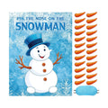 Faccito Pin The Nose on The Snowman Game, 24 Stickers 1 Blindfold