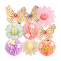 Paper Jazz Pastel Butterfly Decorations Hanging Paper Flowers Honeycomb Birthday for Fairy Party,Spring Theme Decor for Wildflower First Birthday,Tea,Garden Party,Classroom,Bulletin Board