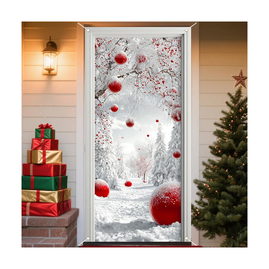 Nuxovilar Christmas Door Banner Polyester 35x70 Inches