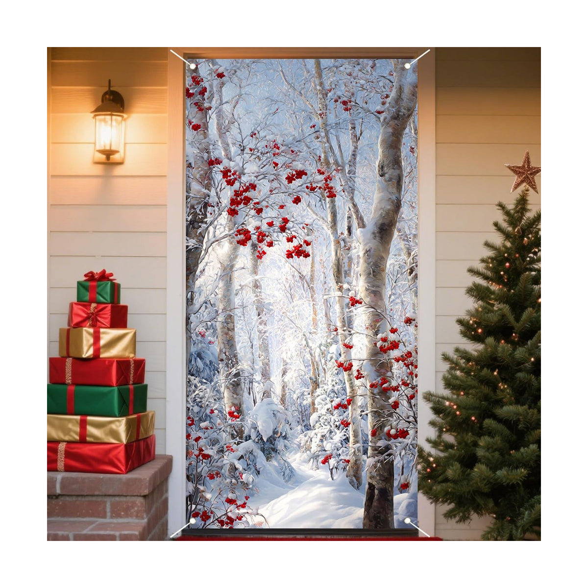 Nuxovilar Christmas Door Banner Polyester 35x70 Inches