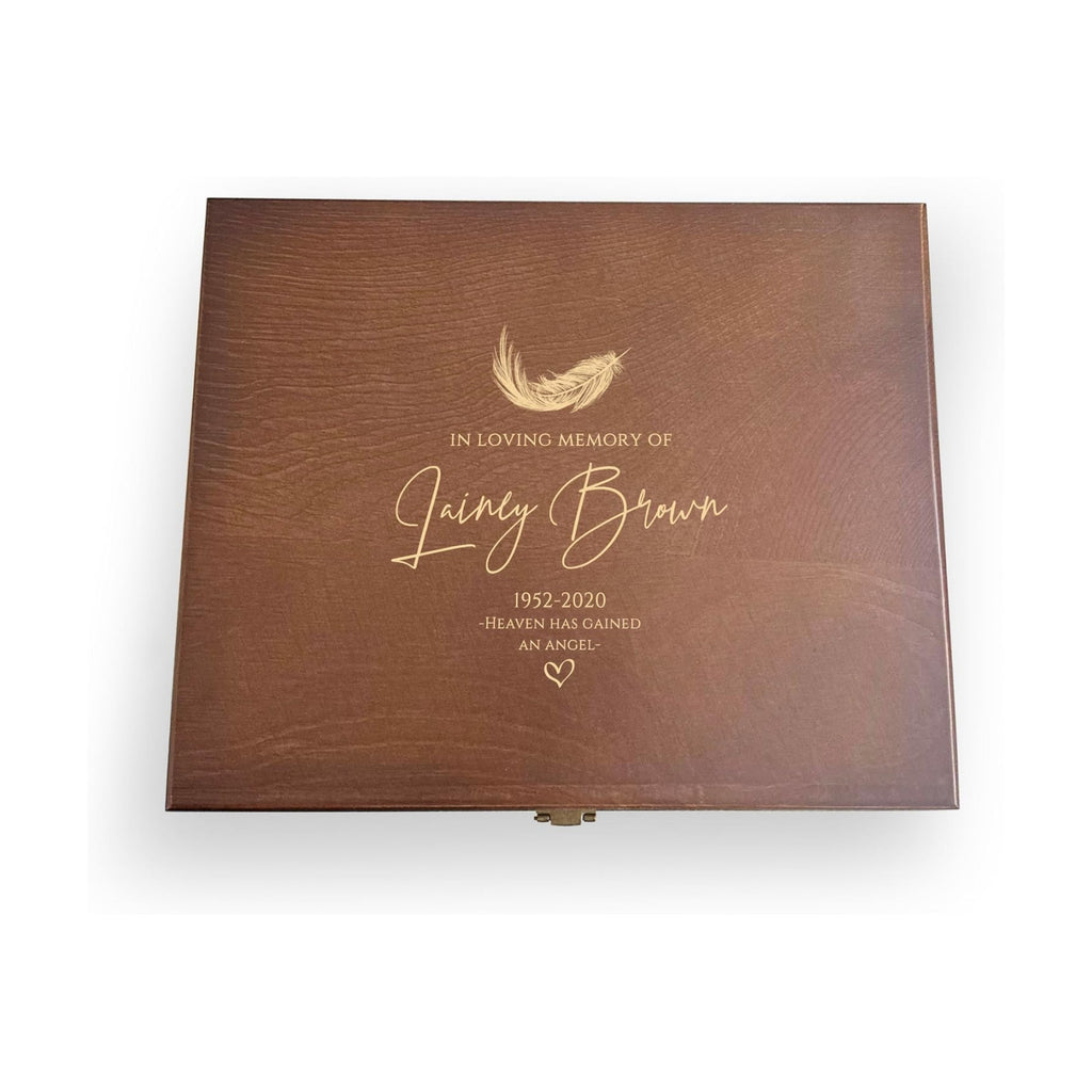 In Memory Loss Box | Personalized Remembrance Keepsake | Wooden Engraved Box | Keepsake Storage for Special Memories