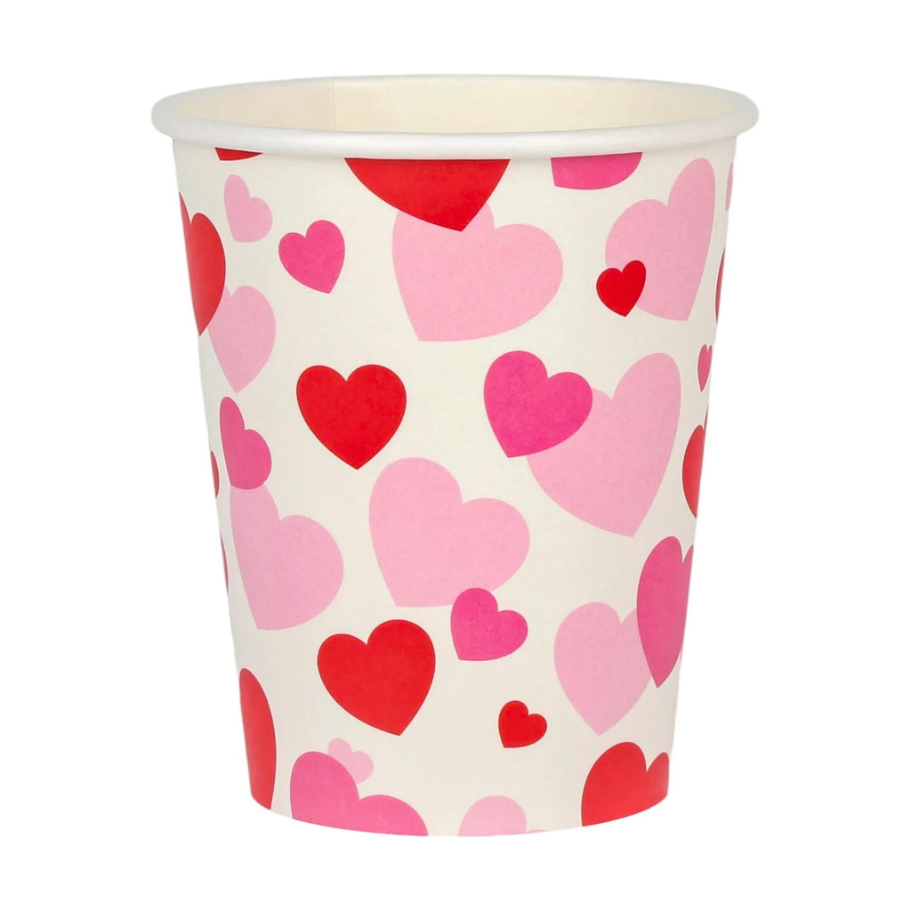 100Pcs Red Pink Paper Cups Valentine's Day Disposable Party Cup