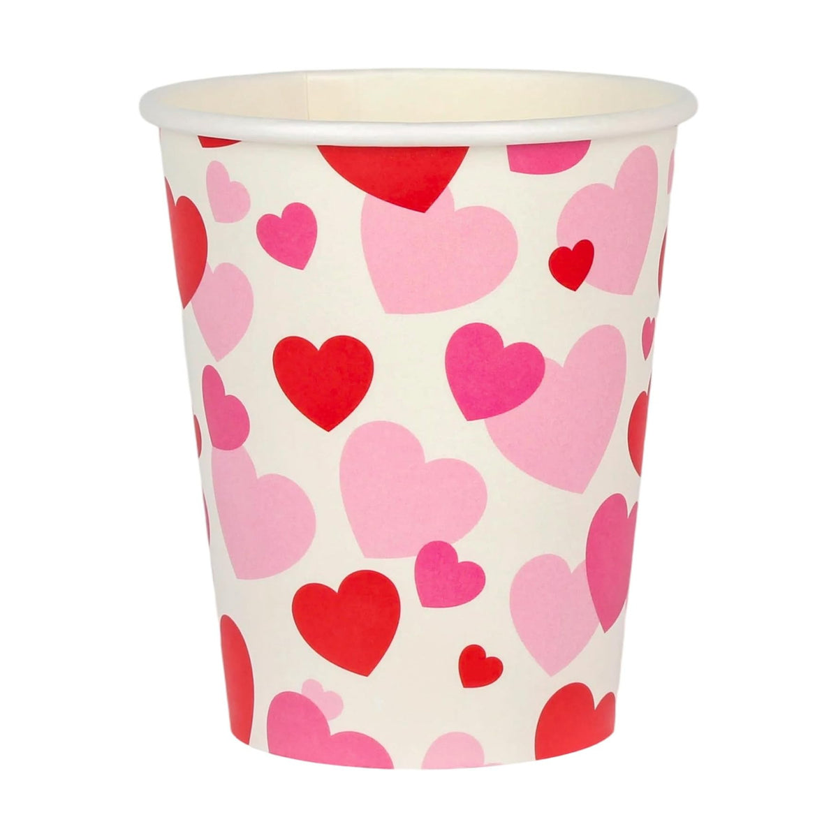 100Pcs Red Pink Paper Cups Valentine's Day Disposable Party Cup