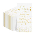 Pasimy 50 Pcs Bridal Shower Napkins Cheers to Love Laughter and Happily Ever After Disposable Decorative Wedding Paper Dinner Napkins for Banquet Engagement Party Decoration Supplies (Gold)
