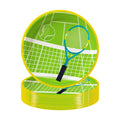 SHUYU 50 PCS Tennis Paper Plates,7 Inch Disposable Tennis Plates, Tennis Court and Racket Design Party Dessert Plates Sports Birthday Baby Shower Party Supplies