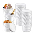 Funnymoom 20 Pack 48 oz White Buckets with Lids and Handles
