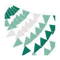 G2PLUS Green and White Gingham Fabric Bunting Banner, 32Ft Cotton Burlap Triangle Garland for Xmas, Wedding Décor, Birthday, Picnic, BBQ, Golf Party & Outdoor Celebrations