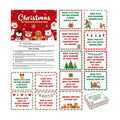 61 Pcs Christmas Gift Exchange Game Cards Merry Christmas Party Games White Elephant Gift Exchange Card Xmas Holiday Present Swap for Adults Large Group Family Women Men Coworker Supplies Winter Paper