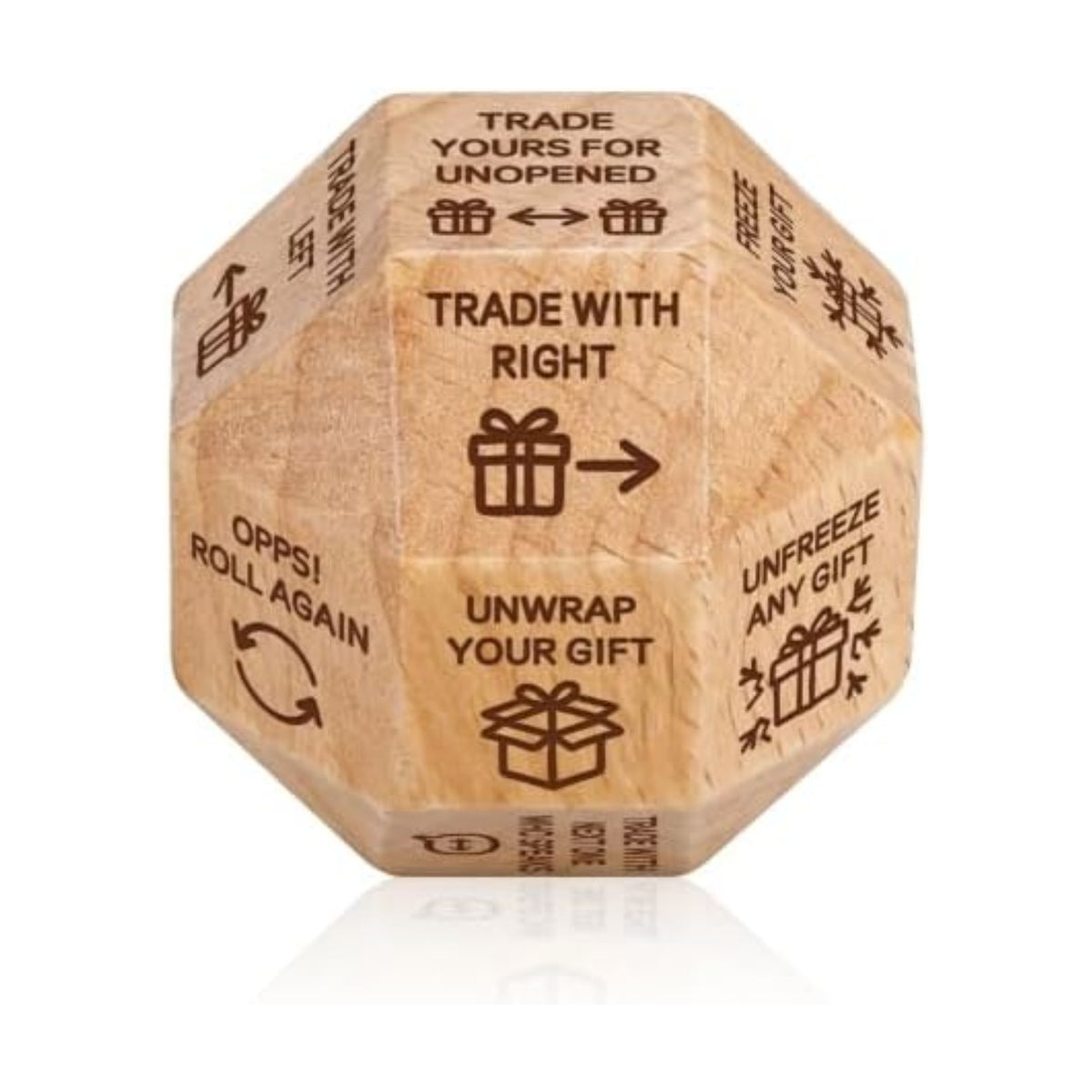 Santa Swap Gift Exchange Dice, 18-Sided White Elephant Dices Games for Family Game Night, Christmas Party Gifts Gift Exchange Dice Game for Families Adults, Funny Secret Santa Gifts Wooden Dices