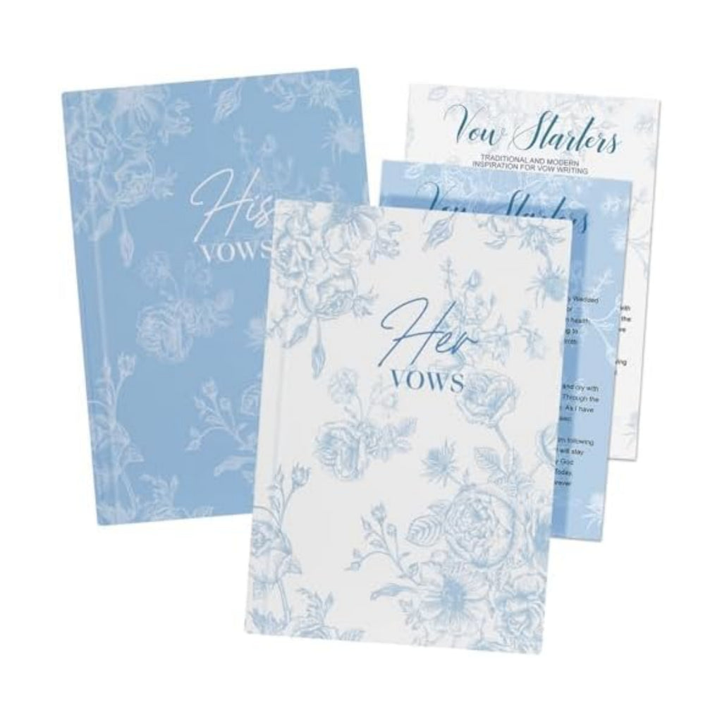 2 Pcs Vow Books His and Hers Floral Wedding Vow Books with 60 Pages