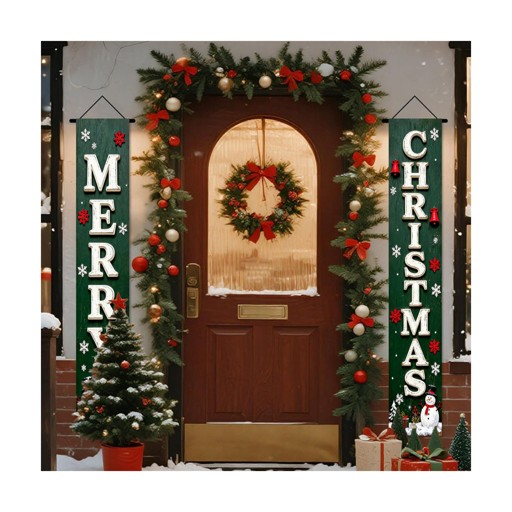 Nuxovilar Front Door Porch Sign Entrance Banner Set 12x71in Polyester