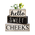 Moucuny 4 Pcs Bathroom Shelf Decor Hello Sweet Cheeks Sign Farmhouse Decor