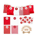 24 Pieces Advent Calendar Bags DIY Advent Calendars to Fill Christmas Kraft Treat Bags with 1-24 Countdown Numbers Stickers for Christmas Advent Calendar Countdown Decoration