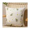 Softalker Spring Summer Outdoor Floral Throw Pillow Covers 18 x 18 Inch Set of 1, Farmhouse Embroidered Decorative Flowers Cushion Covers, Soft Velvet Pillow Cases for Couch Sofa Home Decor, Beige