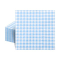 NatNarr 80 Pk Gingham Napkins Light Blue Napkins Disposable, 6.5"