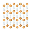 Xinnun 8 Pcs Cookie and Milk Party Decorations Cookie Banners Garlands