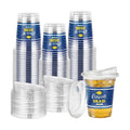 Bokon 100 Pcs 2026 Blue Graduation Plastic Cups Bulk with Strawless Sip Lids 12oz Disposable Congrats Grad Cup Drinkware Class of 2026 Celebration for College Tableware Party Supplies Decorations