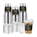 Bokon 100 Pcs 2026 Black Graduation Plastic Cups Bulk with Strawless Sip Lids 12oz Disposable Congrats Grad Cup Drinkware Class of 2026 Celebration for College Tableware Party Supplies Decorations