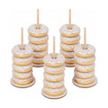 5 PCS Donut Stands for Dessert Table, Wooden Donut Stand Display, Farmhouse Bagel Stand for Dessert Table, Wedding, Birthday, Class Reunion, and Party Decoration