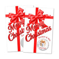 RokAPary Gift Box Merry Christmas Game Scratch Off, Red Bow, Scratch & Win, Easy to Play Silly Games, Fun Idea, Ice Breaker Activity. DIY Raffle Cards, Set of 40 Cards Made in USA