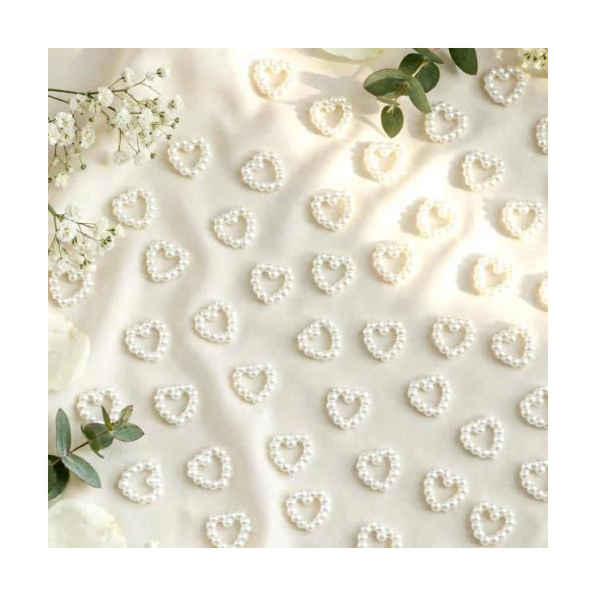 500 Pcs Pearl Heart Table Scatter Confetti Mini Wedding Decor