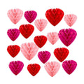 JULMELON 18 PCS Valentine's Day Party Heart Decorations, Red Pink Magenta Heart Paper Honeycomb Balls Hanging Valentines Day Ornaments Galentines Day Decor for Wedding Bridal Shower Party