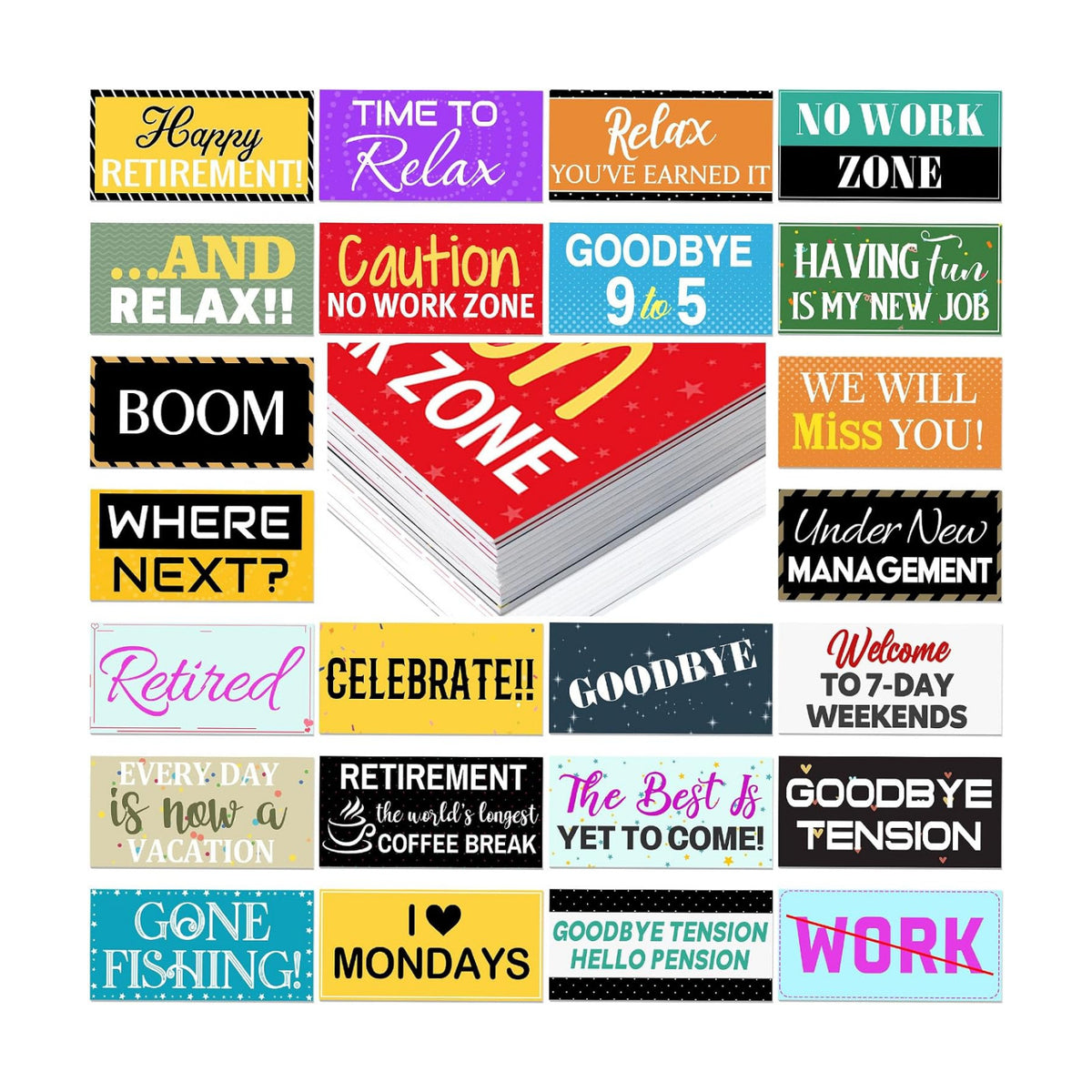 Beeveer 24 Designs Retirement Photo Booth Props, Double Sided PVC Signs