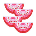 Augshy 4Pcs Valentines Day Bunting Fan Flags, Pink Red Heart Pleated Banner