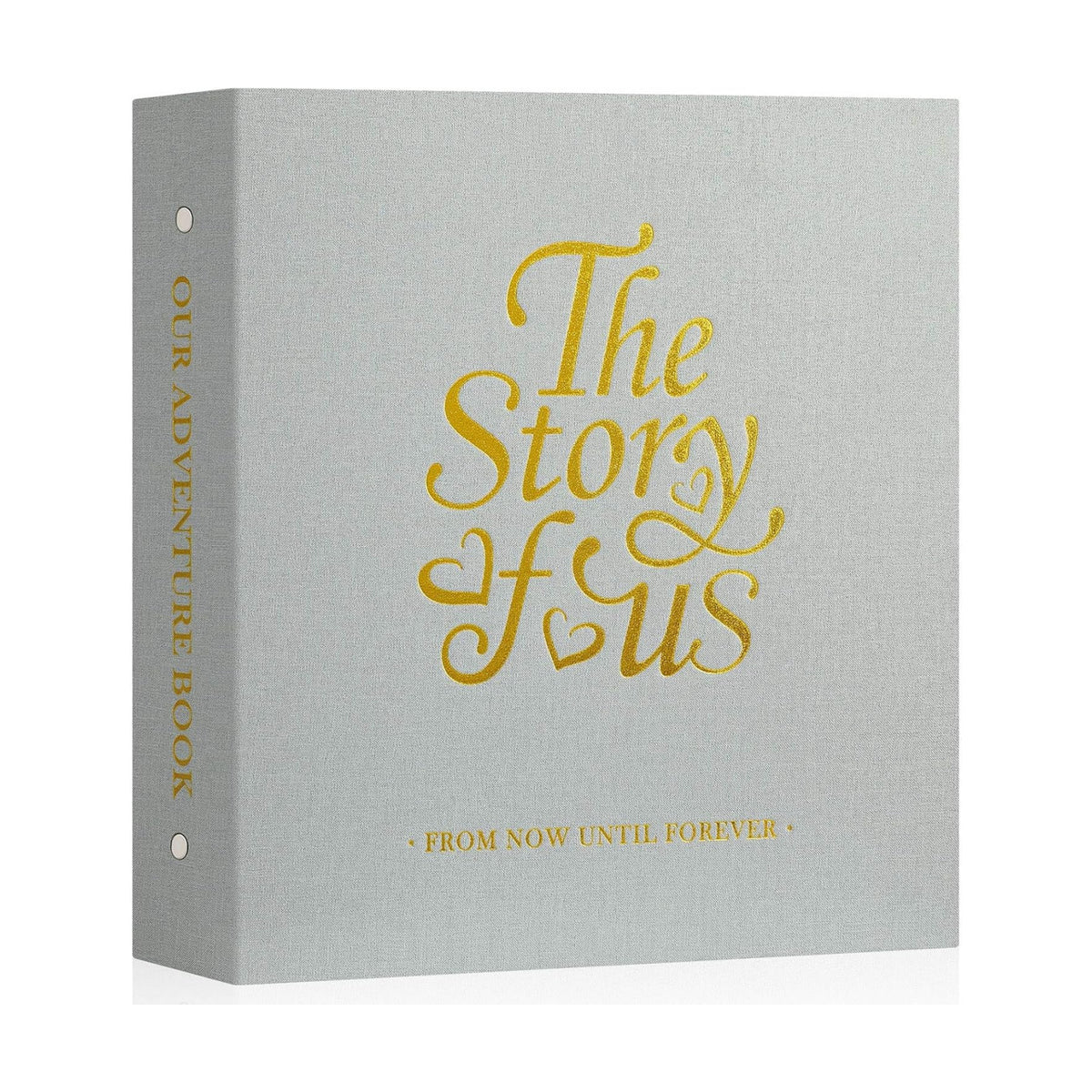 Lanpn Couple Photo Album 4x6 600 Pockets - The Story of Us, Linen Large Wedding Anniversary Picture Albums Book Horizontal Vertical Photo for Newlywed Engagement Love Stories Valentine's Day (Grey)