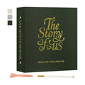 Lanpn Couples Scrapbook Photo Album - The Story of Us, Linen Wedding Anniversary Self Adheisve Picture Book holds 4x6 5x7 A5 Photo for Love Newlywed Valentine's Day (Large 40 Sheets/80 Pages, Green)