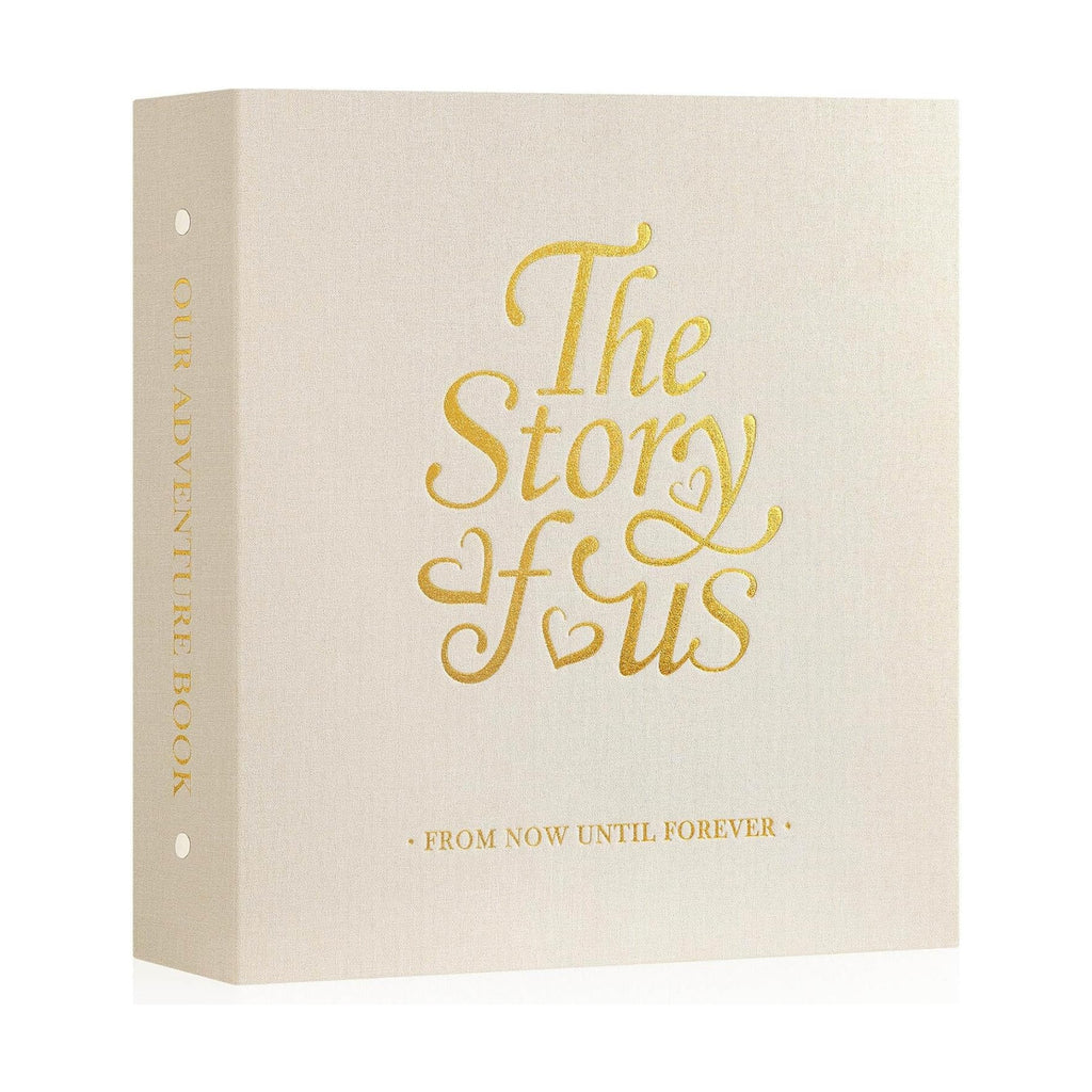 Lanpn Couple Photo Album 4x6 600 Pockets - The Story of Us, Linen Large Wedding Anniversary Picture Albums Book Horizontal Vertical Photo for Newlywed Engagement Love Stories Valentine's Day (Beige)