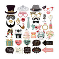 36 PCS Wedding Photo Booth Props Party Supplies Selfie SignsHoliday Picture Decorations Photo Booth Props for Weeding Party Favors Pose Sign Kit Fun for Party