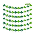 RAINFLOW 60PCS St Patrick's Day Shamrock Garland - 9.8FT Felt Clover Banner