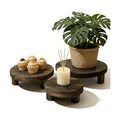 6"/8"/10" 3pcs Unfinished Rustic Wood Stands - Wooden Round Riser - Plant Risers Stand for Decor Display