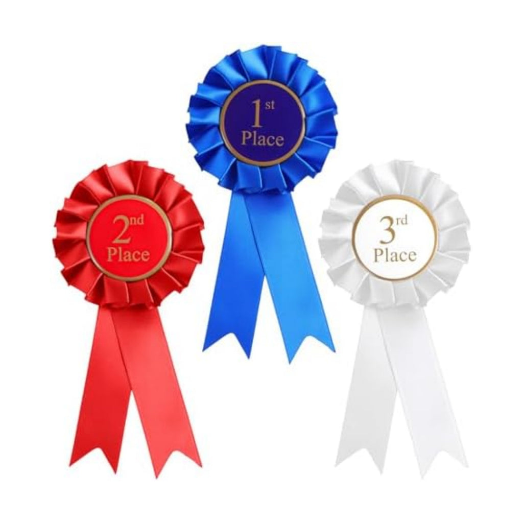 3 Pack Award Ribbons, Prize Ribbon, 1st 2nd 3rd Place Ribbons