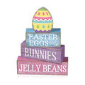 Lineshading 4 Pcs Easter Block Signs, Farmhouse Tiered Tray Decor Wooden
