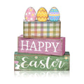 Lineshading 4 Pcs Easter Wooden Block Signs, Farmhouse Tiered Tray Decor