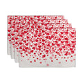 Valentine's Day Pink Love Heart Placemats Set of 4 Valentine Dining Place Mat Heat Resistant Washable Wedding Anniversary Rectangle Table Mat for Outdoor Kitchen Home Party 12x18 Inch