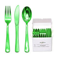 Glowserve 153 Pack Green Disposable Plastic Silverware Set Cutlery Set