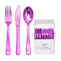 Glowserve 306 Pack Purple Disposable Plastic Silverware Set Cutlery Set