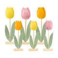 Paper Jazz 6 Pcs Tulip Centerpiece for Table Spring Felt Tulip Decoration for Home Easter Tulips Flower Signs Floral Centerpieces for Mothers Day Easter Party Classroom Garden Party