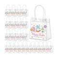 Aliceset 24 Pcs Clear Plastic Gift Bags with Handle, Reusable Easter Gnome